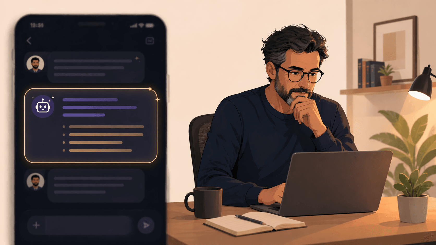 An AI career agent giving a developer honest feedback on their pitch